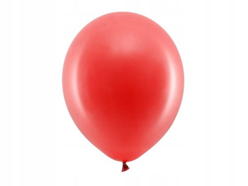 BALONY lateksowe RAINBOW pastel CZERWONE red urodziny 10 sztuk