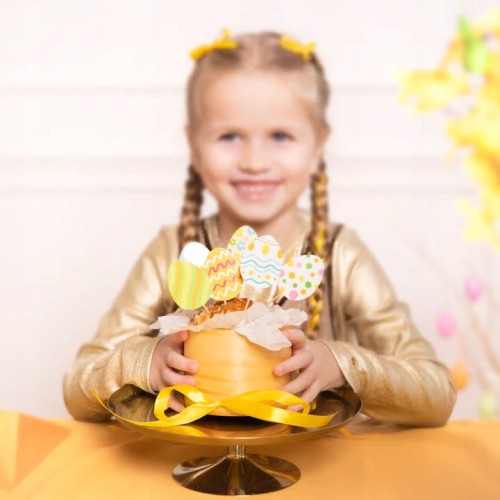 TOPPERY Pikery na tort ciasto BABECZKI Pisanki Wielkanoc Dekoracja 6 szt
