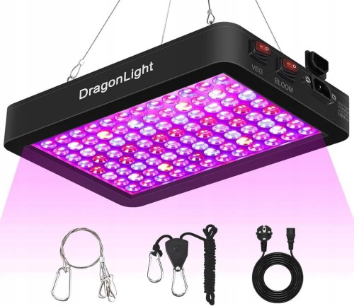 Lampa panel LED do uprawy roślin wzrostu warzyw pełne spektrum GROW czarna