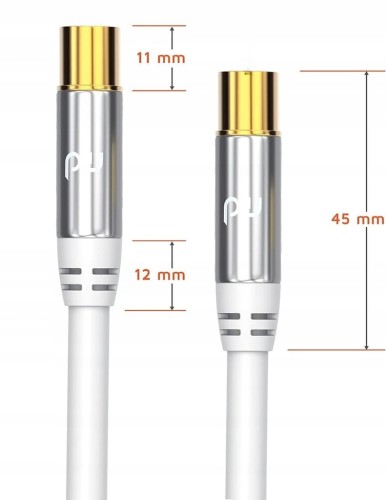 Kabel antenowy 3m HDTV IEC męski–żeński HDTV TV 75 Ohm 135dB