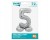 BALON foliowy SMART cyfra 5 SREBRNA duża STOJĄCA 72 cm