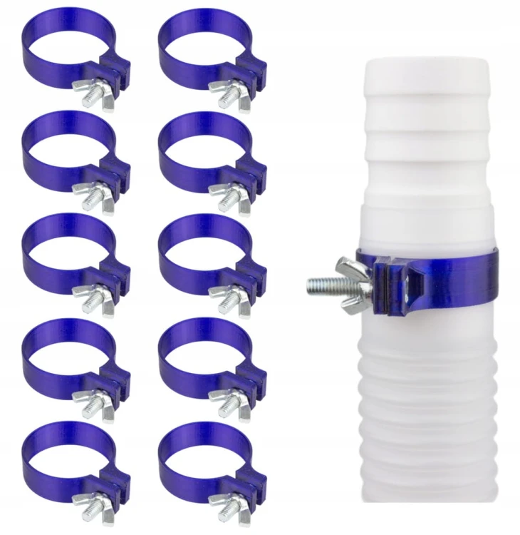 10x ZACISK OBEJMA OPASKA ZŁĄCZKA DO WĘŻA RURY BASENU INTEX BESTWAY Ø 38 mm