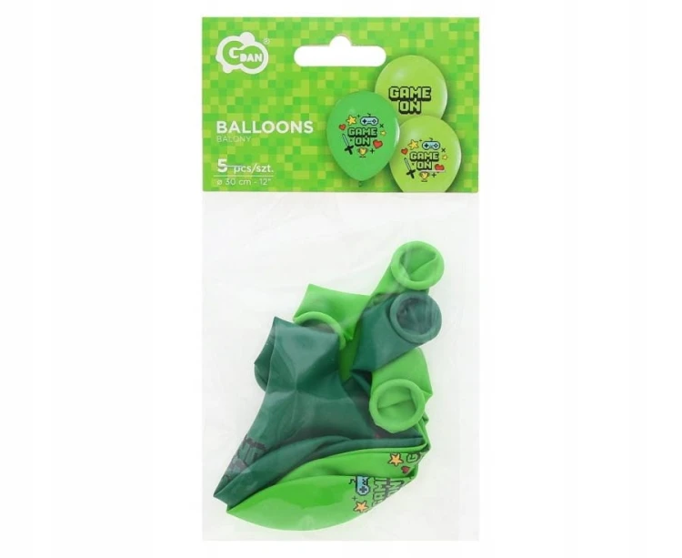 BALONY GAME ON gaming party dla gracza urodziny 5 sztuk