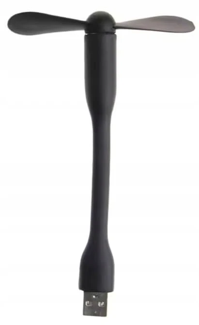 Mini Wentylator USB Elastyczny Cichy Do Laptopa Powerbanku Czarny