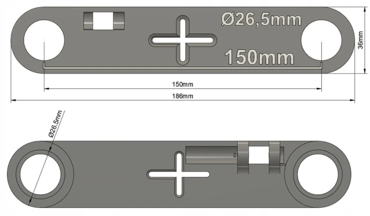 SZABLON WZORNIK DO POZIOMOWANIA KRZYWEK 150MM MOCOWANIE BATERII LIBELLA