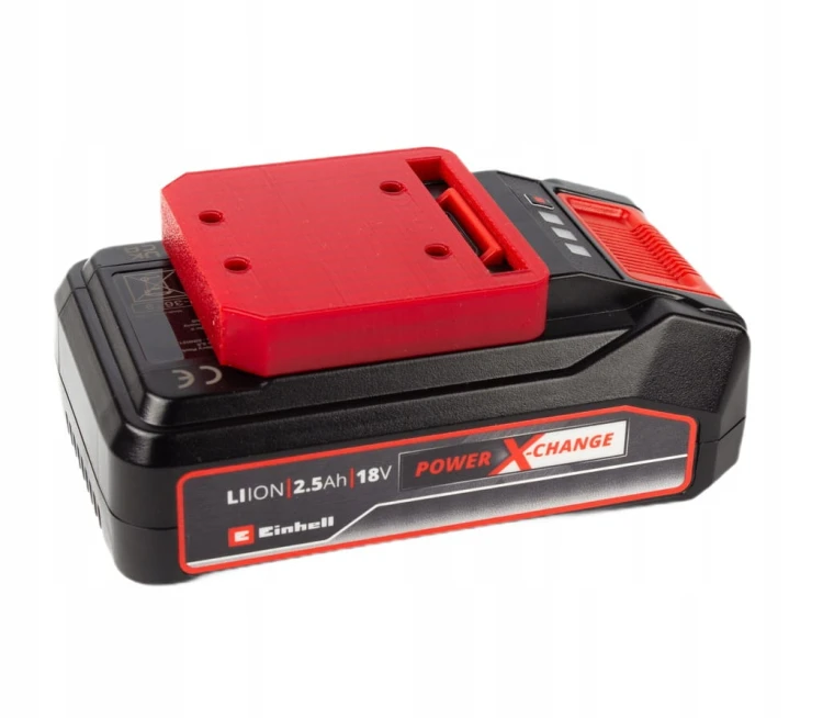 6x Uchwyt wieszak na baterie akumulator do Einhell 18V mocowanie czerwony
