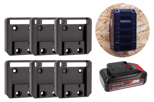 6x Uchwyt wieszak na baterie akumulator do Einhell 18V mocowanie czarny