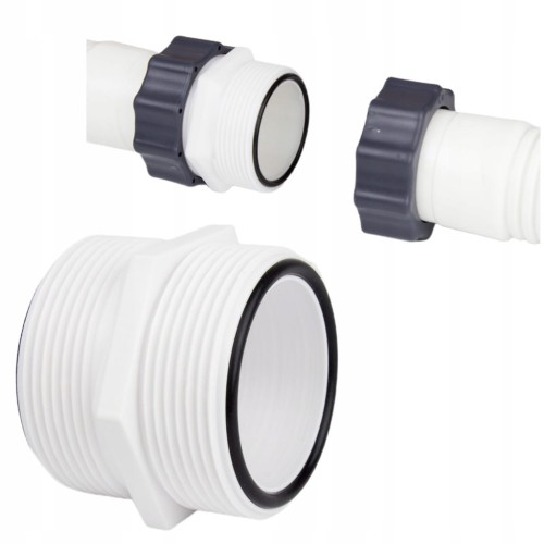 Złączka do rury węża basenowego 38mm z gwintem 60mm INTEX BESTWAY + ORINGI