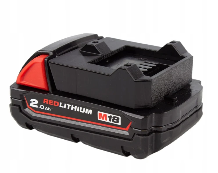 6x Uchwyt wieszak na baterie akumulator do MILWAUKEE M18 mocowanie czarny