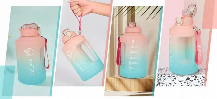 Butelka na wodę BIDON shaker 1500ml 1,5L motywacyjna z miarką Lekka Sport