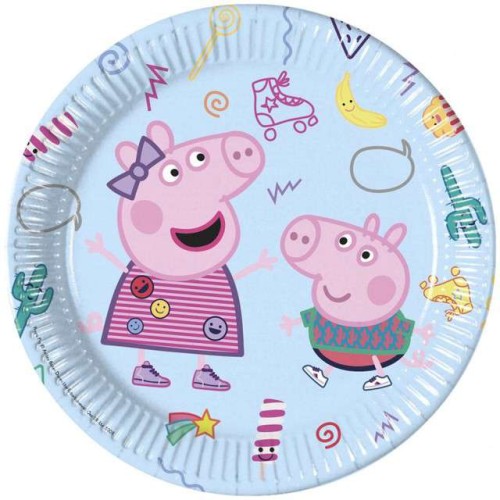 TALERZYKI papierowe ŚWINKA PEPPA pig URODZINOWE x8 23cm