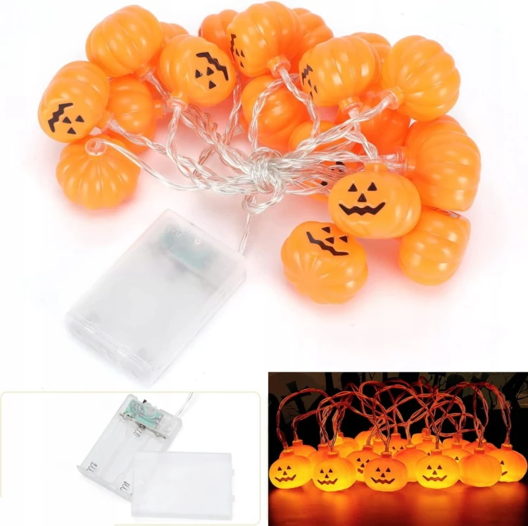 Girlanda LED Halloween Dynia 3m 20 diod na baterie AA lampki dynie wiszące