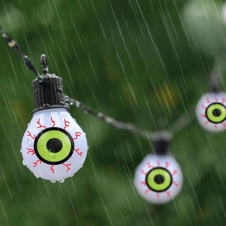 Girlanda solarna LED Halloween Oczy 10m 100 diod lampki wiszące łańcuch