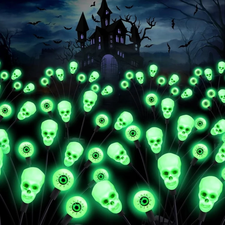 Lampki ogrodowe ozdobne Halloween Czaszka i Oko zestaw 2 szt. solarne