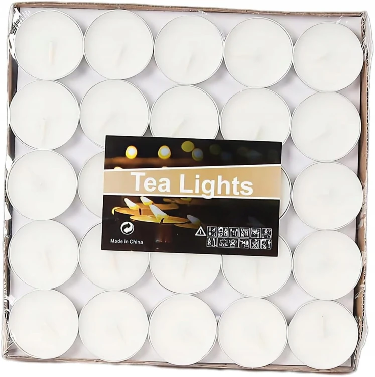 Świeczki podgrzewacze tealight 50 szt. 2h bezzapachowe białe dekoracyjne