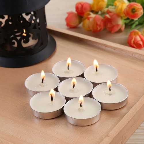 Świeczki podgrzewacze tealight 50 szt. 2h bezzapachowe białe dekoracyjne