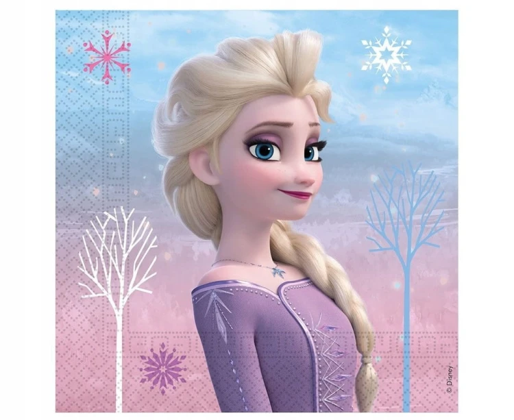 Serwetki Frozen Kraina Lodu Elsa 20 Sztuk Urodziny 33cm Papierowe