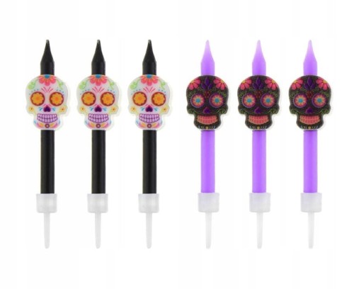 Świeczki Dia De Los MUERTOS meksykańskie czaszki Halloween Meksyk Karnawał