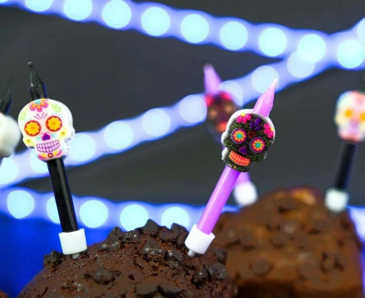 Świeczki Dia De Los MUERTOS meksykańskie czaszki Halloween Meksyk Karnawał
