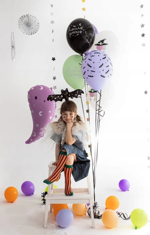 BALONY foliowe CZAROWNICA nietoperze HALLOWEEN 6 s