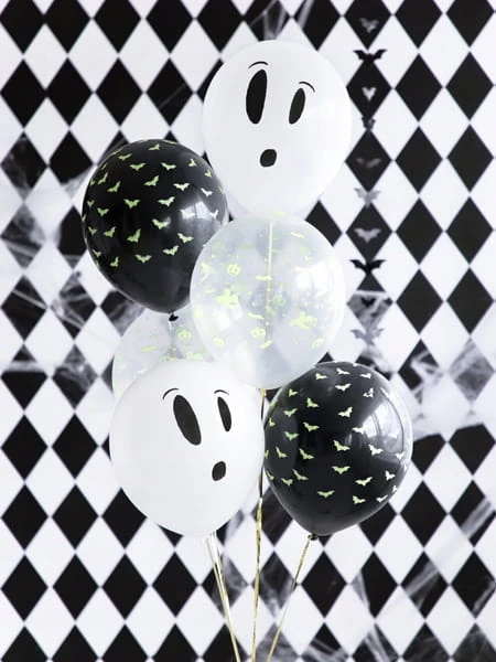 BALONY lateksowe BOO świecące HALLOWEEN 3 szt
