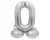 BALON foliowy SMART cyfra 0 SREBRNA duża STOJĄCA 72 cm