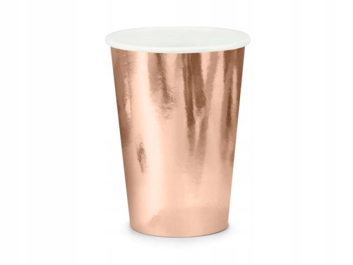 KUBECZKI metalic RÓŻOWO ZŁOTE mieniące 220ml impreza przyjęcie 6 sztuk