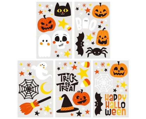 Zestaw TATUAŻE HALLOWEEN zmywalne DUCHY DYNIE nietoperze pająki
