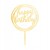 TOPPER na tort HAPPY BIRTHDAY złoty okrągły LUSTRZANY AKRYLOWY URODZINY
