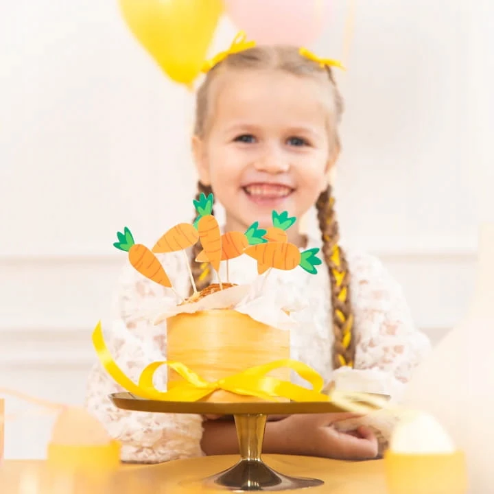 TOPPERY Pikery na tort ciasto BABECZKI Marchewki Wielkanoc Dekoracja 6 szt