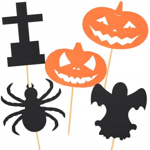 Toppery Dekoracyjne Halloween Na Babeczki Topper Dynie Pająk Duch 5 sztuk
