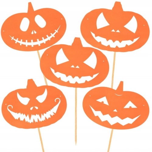 Toppery Dekoracyjne Halloween Na Babeczki Topper Dynie 5 sztuk