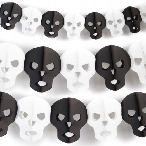 Girlanda Papierowa baner Czaszki Czaszka Ozdoba Na Halloween 3m 300cm