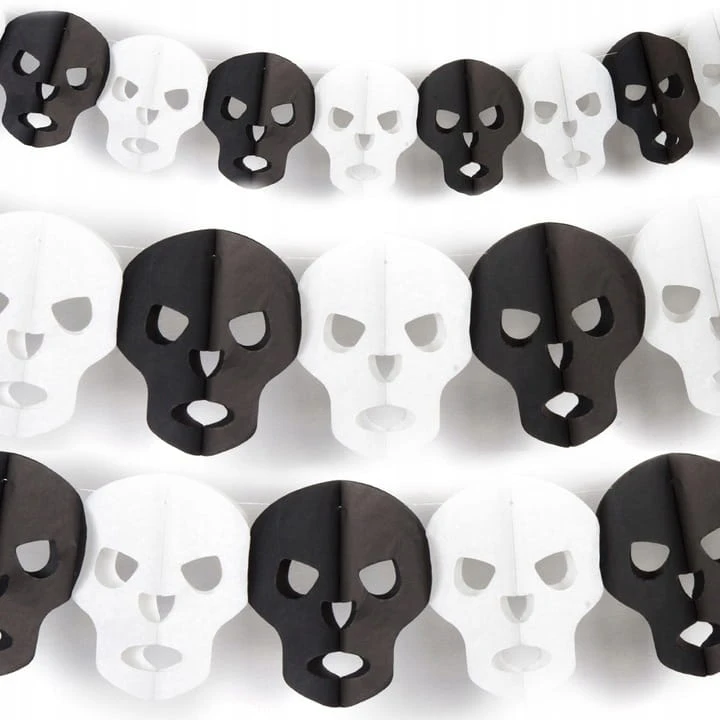 Girlanda Papierowa baner Czaszki Czaszka Ozdoba Na Halloween 3m 300cm