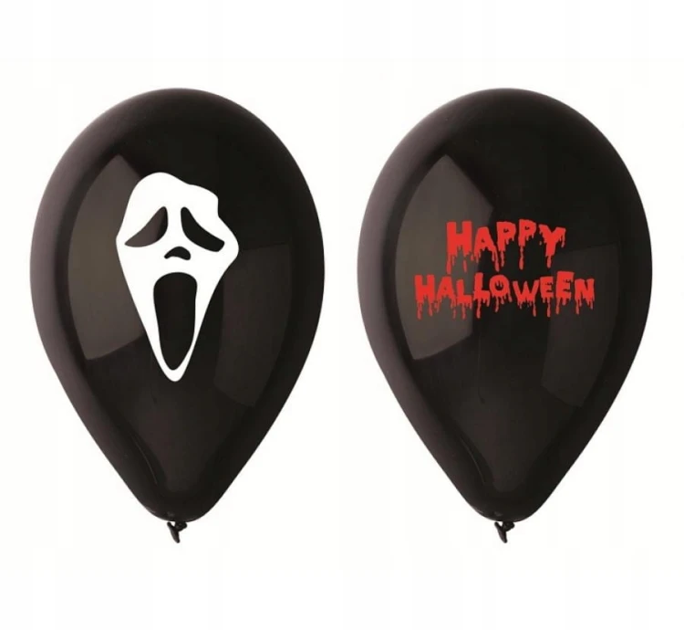 Balony Straszne Halloween HAPPY krzyk 30 cm, 5 szt