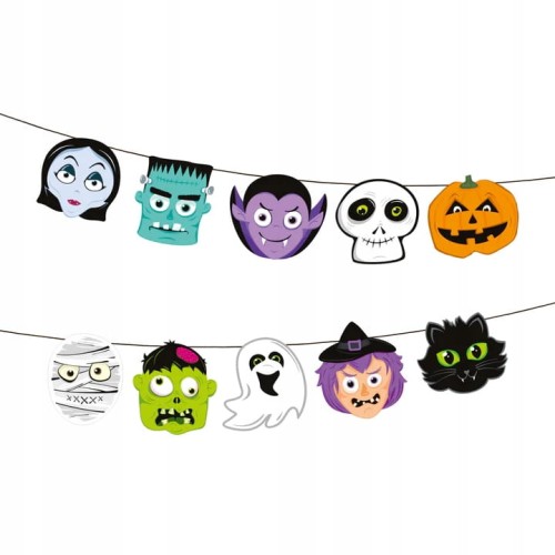 GIRLANDA halloween POTWORY baner MONSTERS Głowy