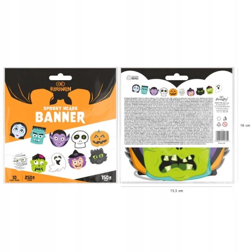 GIRLANDA halloween POTWORY baner MONSTERS Głowy