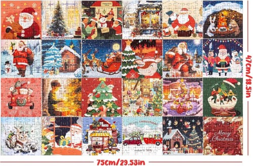 Kalendarz Adwentowy 720 elementów puzzle świąteczne Boże Narodzenie 24 dni