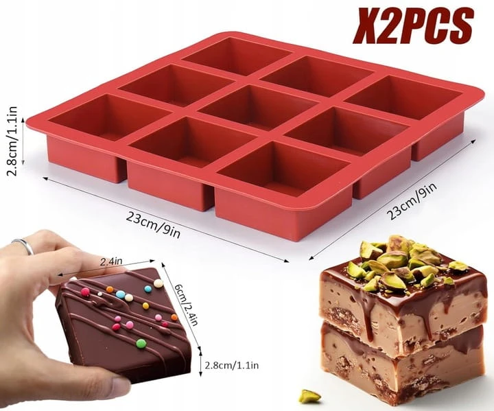 2X FORMA FOREMKA SILIKONOWA DO PIECZENIA BATONÓW BATONIKÓW MUSLI CIASTEK
