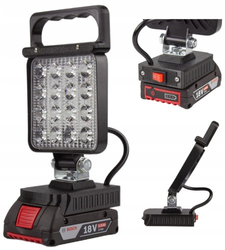 Lampa do BOSCH 18V PRO robocza warsztatowa halogen na akumulator 48W 16 LED