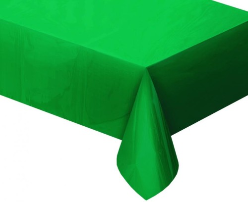 OBRUS foliowy urodziny ZIELONY METALIK dekoracja 183 cm x 137 cm