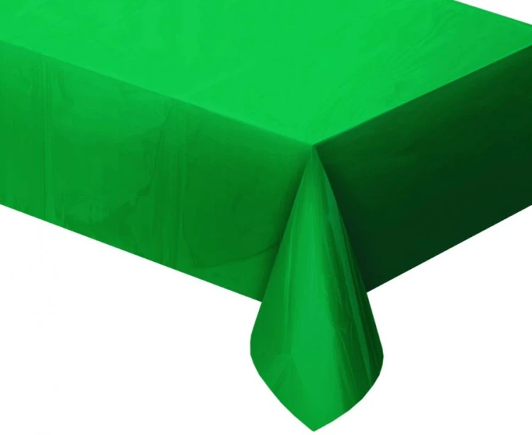 OBRUS foliowy urodziny ZIELONY METALIK dekoracja 183 cm x 137 cm