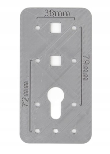 SZABLON DO MONTAŻU KLAMEK DRZWIOWYCH 72mm