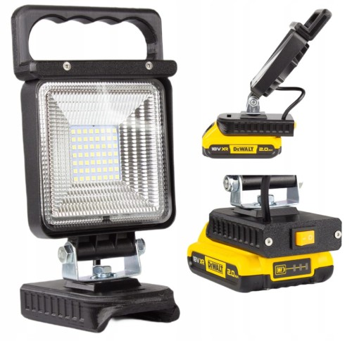 Lampa do DEWALT XR 18V 20V robocza ROZPROSZONA halogen latarka 49W 49 LED