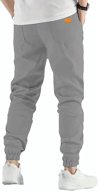 Męskie Spodnie Joggery Cargo Elastyczny Pas Bawełna Styl Codzienny R. M