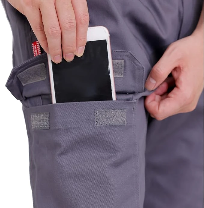Męskie Spodenki Cargo Lato Elastyczny Pas 6 Kieszeni Outdoor Szary XXXL 3XL