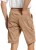 Męskie Spodenki Cargo Lato Elastyczny Pas 6 Kieszeni Outdoor Khaki XL