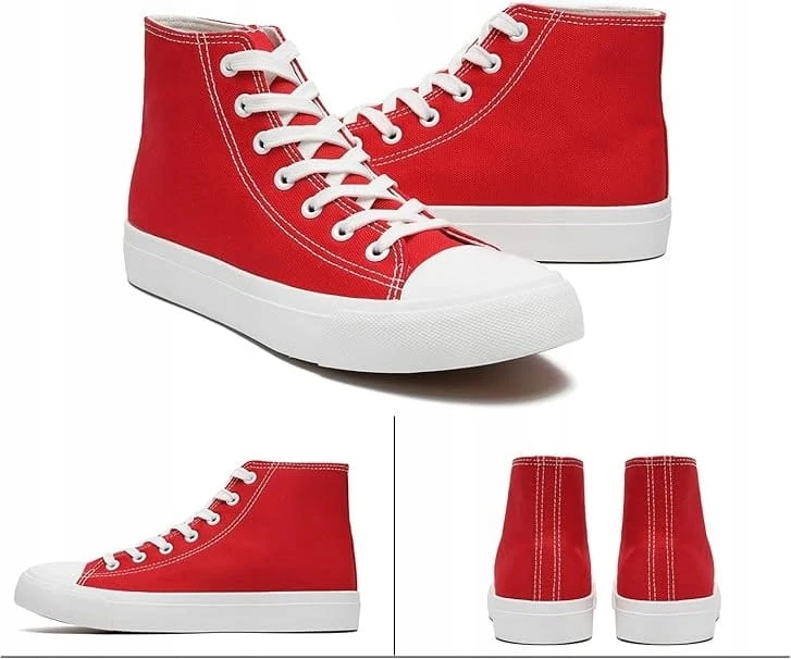 Trampki Unisex High Top Buty Canvas Damskie i Męskie Wysokie Styl Casual 36