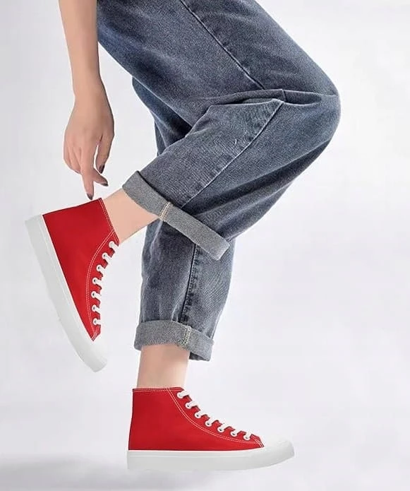 Trampki Unisex High Top Buty Canvas Damskie i Męskie Wysokie Styl Casual 36