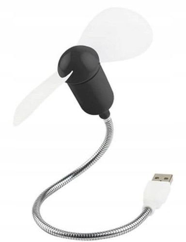 Mini Wentylator USB Elastyczny 30cm Cichy Do Laptopa Powerbank Czarny